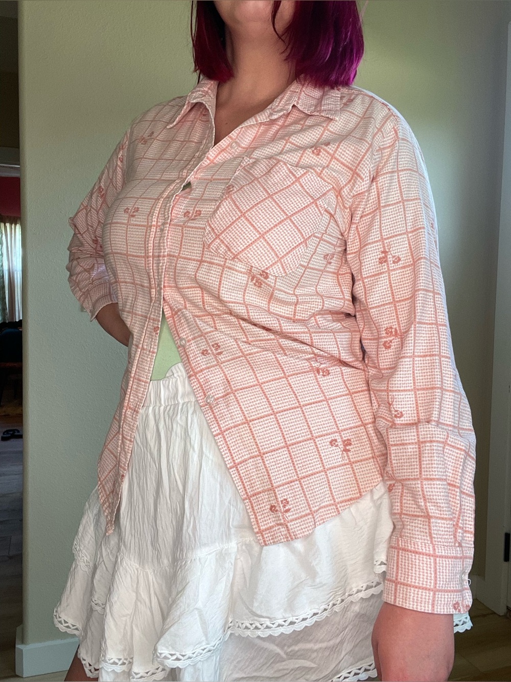 VTG Haband Pink Checkered Button-Up Shirt